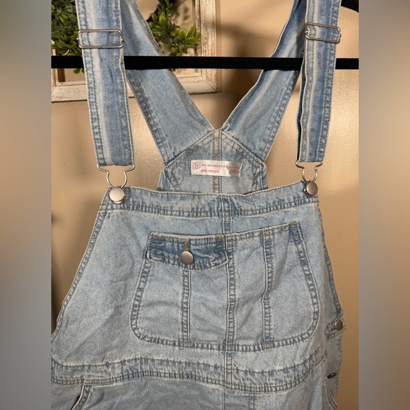 No Boundaries light wash Jean overalls cotton size XXXL - Picture 5 of 7